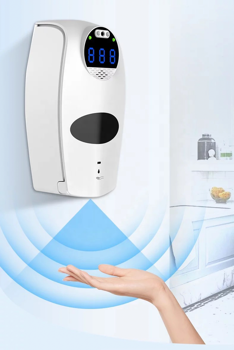 Digital Thermometer With Automatic Sterilizer and Soap Dispenser